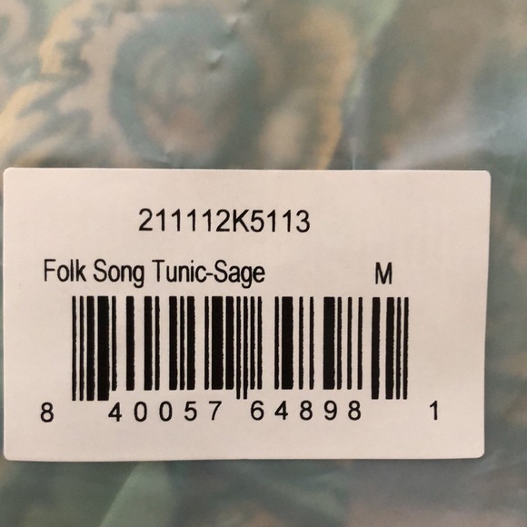 SOLD NWT Folksong Tunic Sage M - Picture 5 of 5